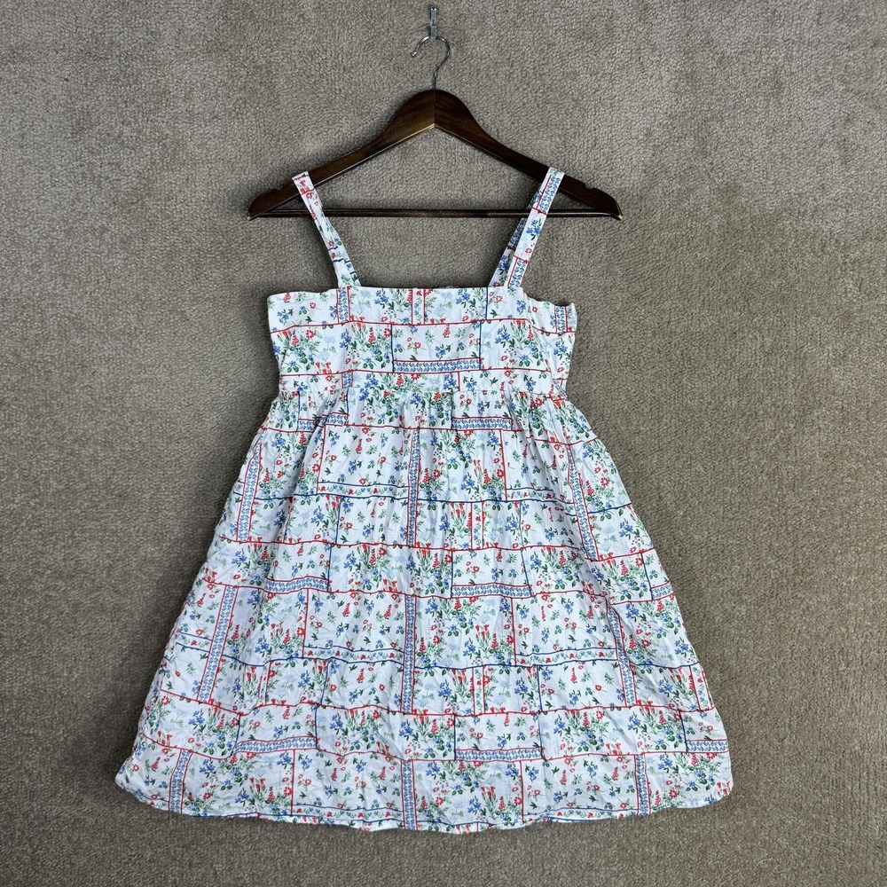 Janie and Jack Dress Girls 16 XXL White Floral Sundress Bow Back Cotton